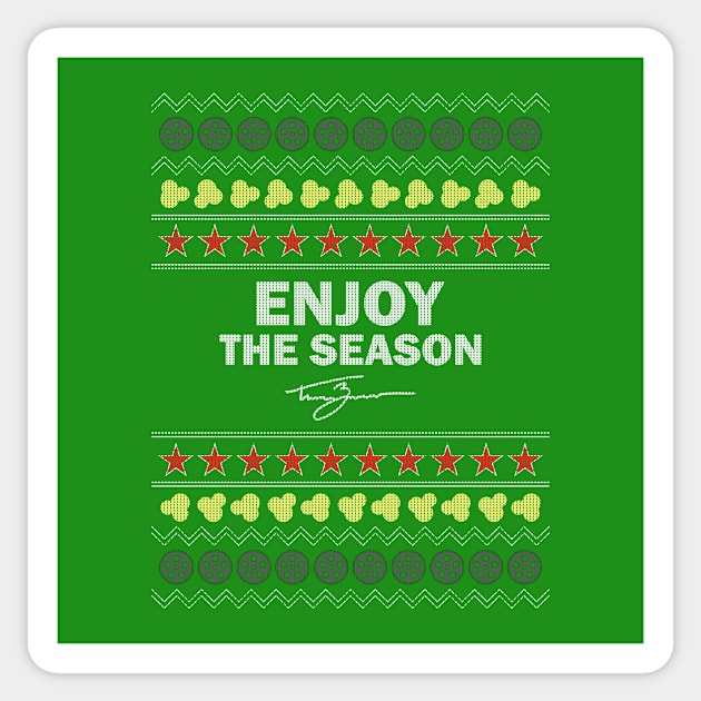 Tanner Zipchen - Enjoy the Season (Holiday Sweater) Sticker by TheClementW